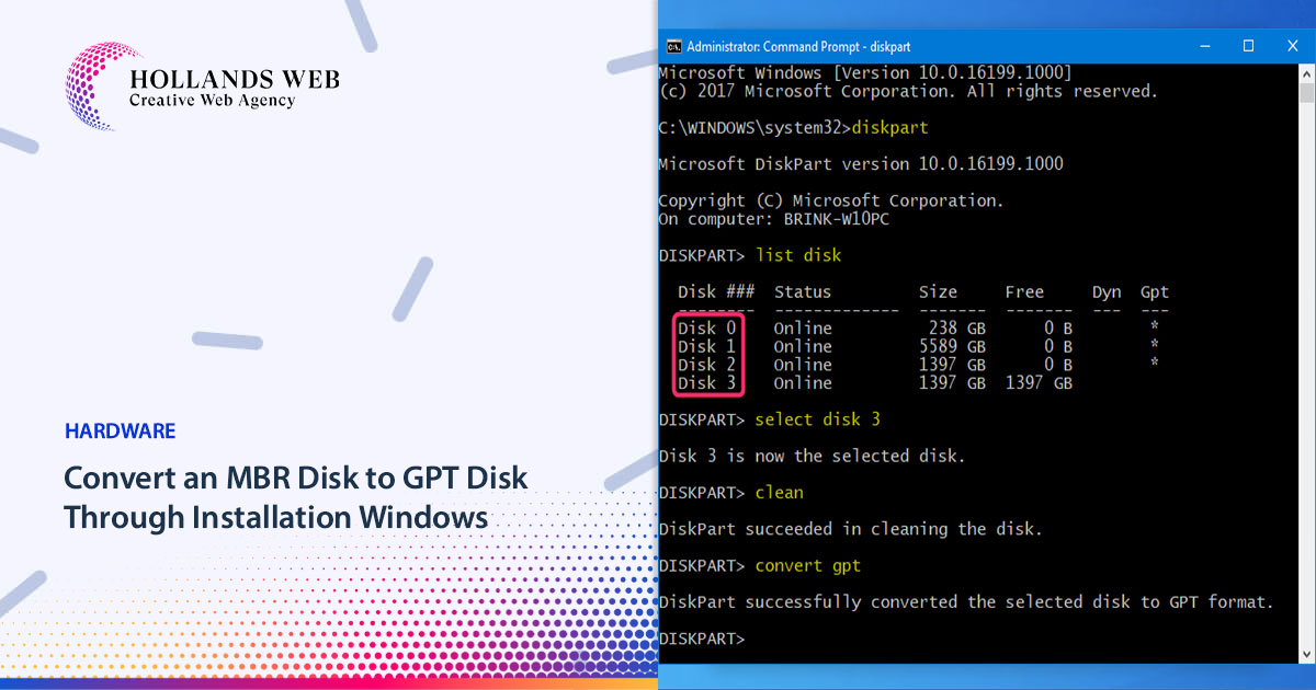 Convert an MBR Disk to GPT Disk Through Installation Windows
