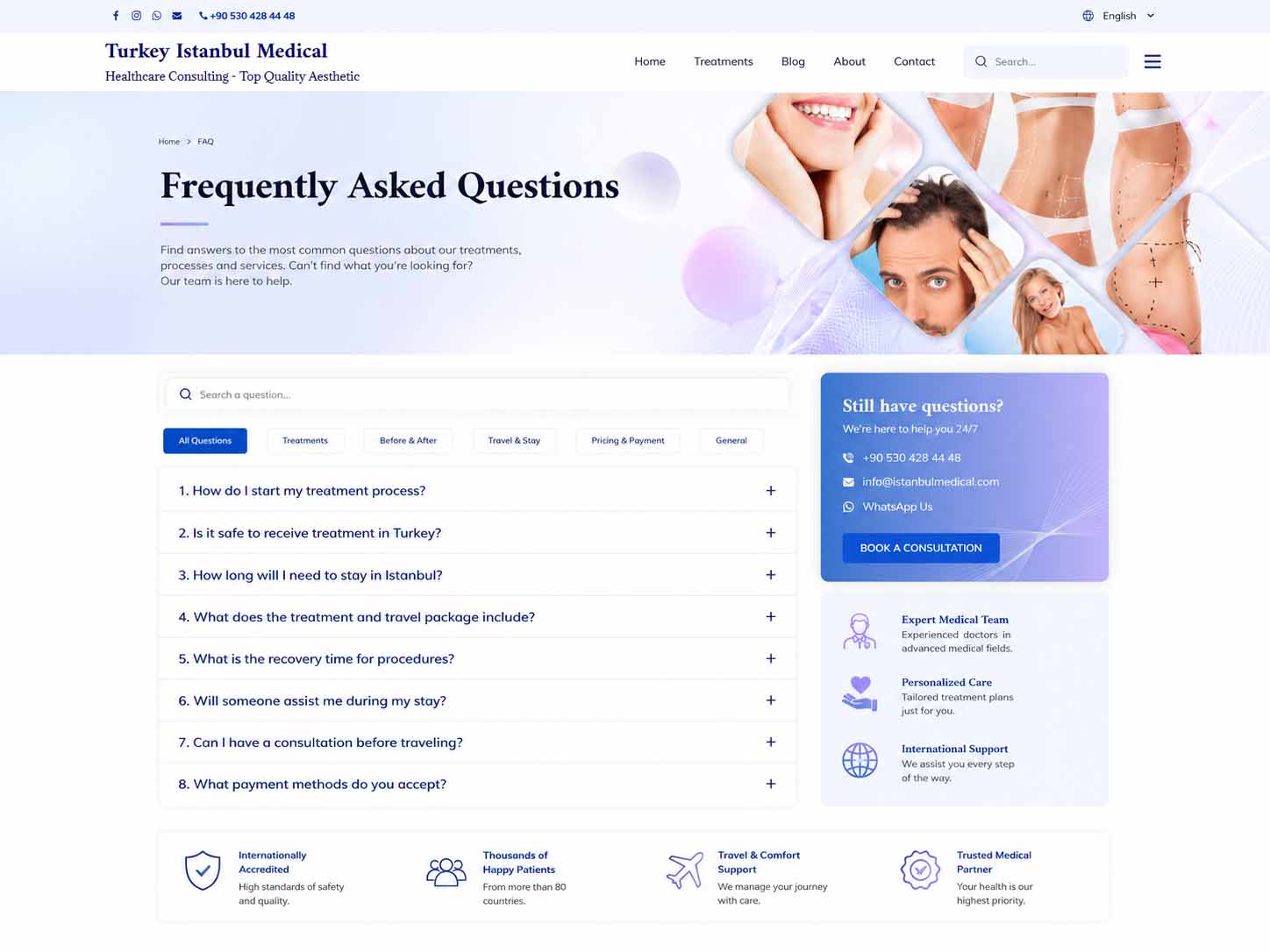 Turkey Istanbul Medical FAQ page