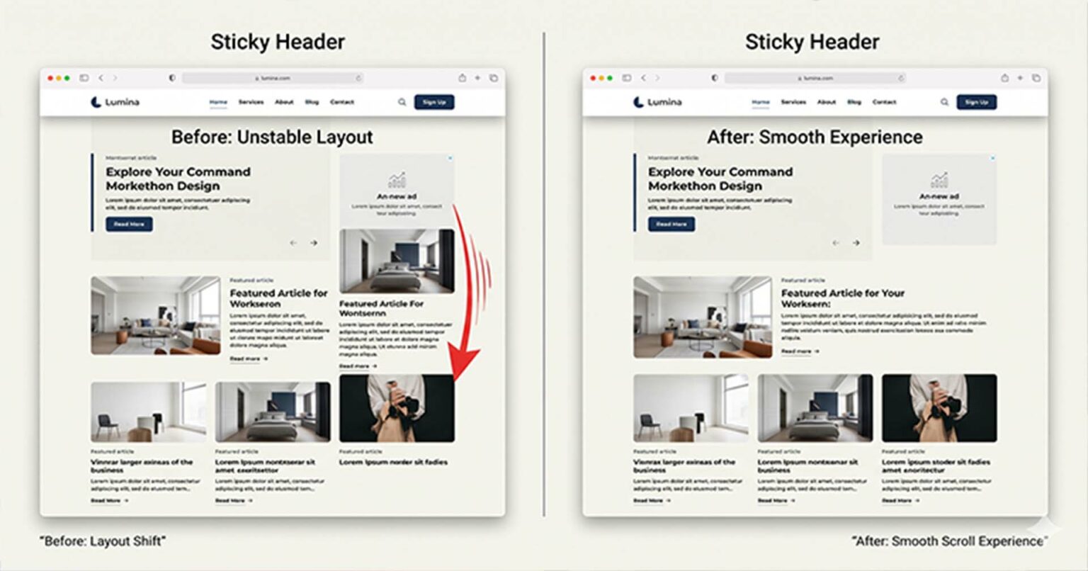 layout shift sticky header